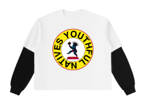 Logo Layered Contrast Sleeve Cotton T-Shirt